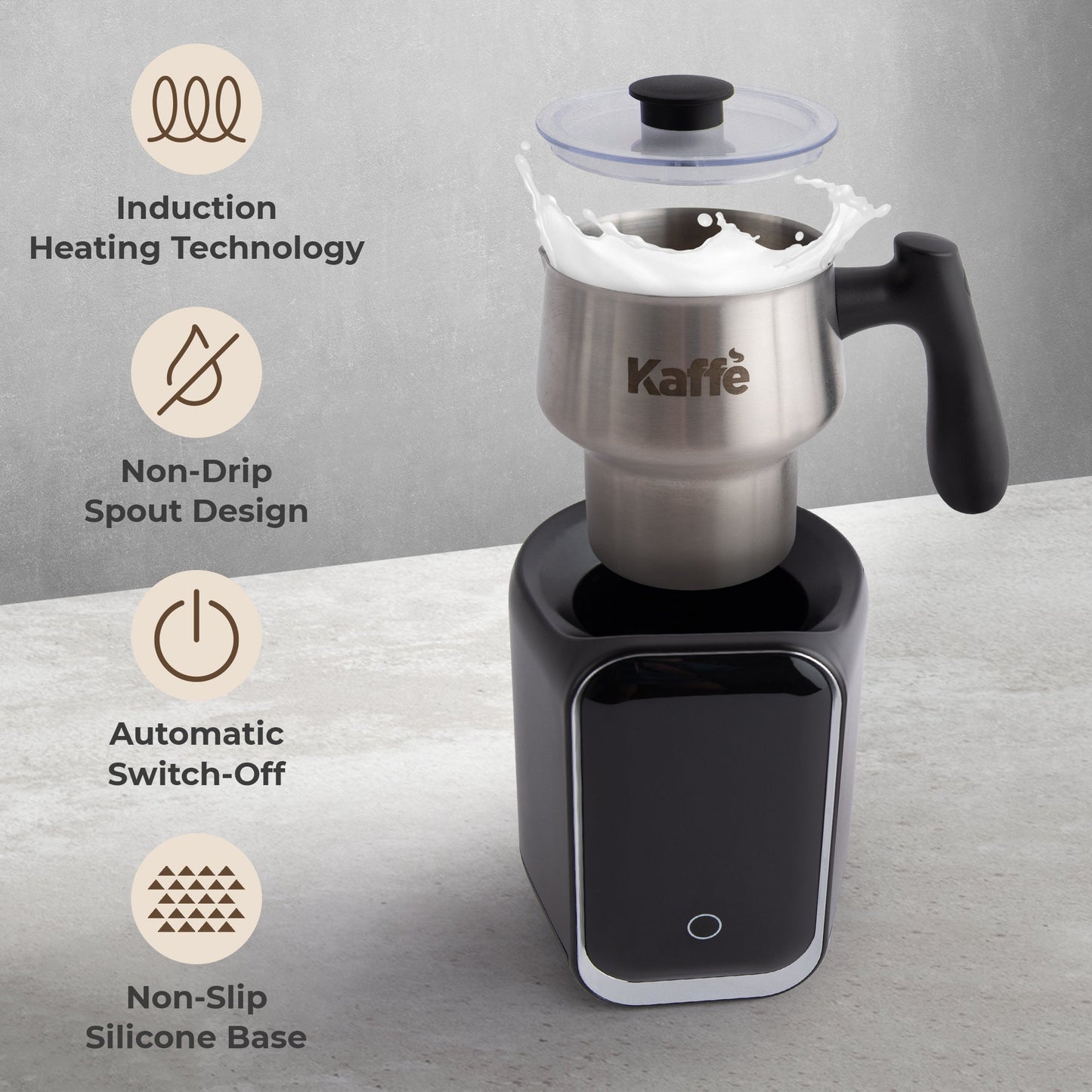 Kaffe Pour-In Premium Milk Frother KF6075 – Digital Screen Hot & Cold Foam Maker