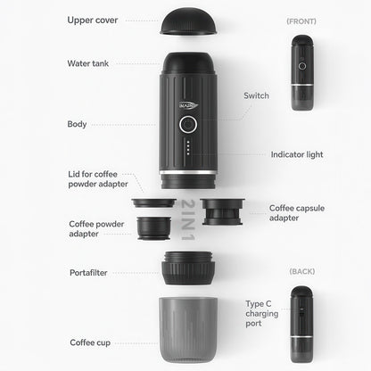 Lastaforest Portable Electric Espresso Coffee Maker